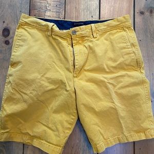 Mustard yellow chino shorts